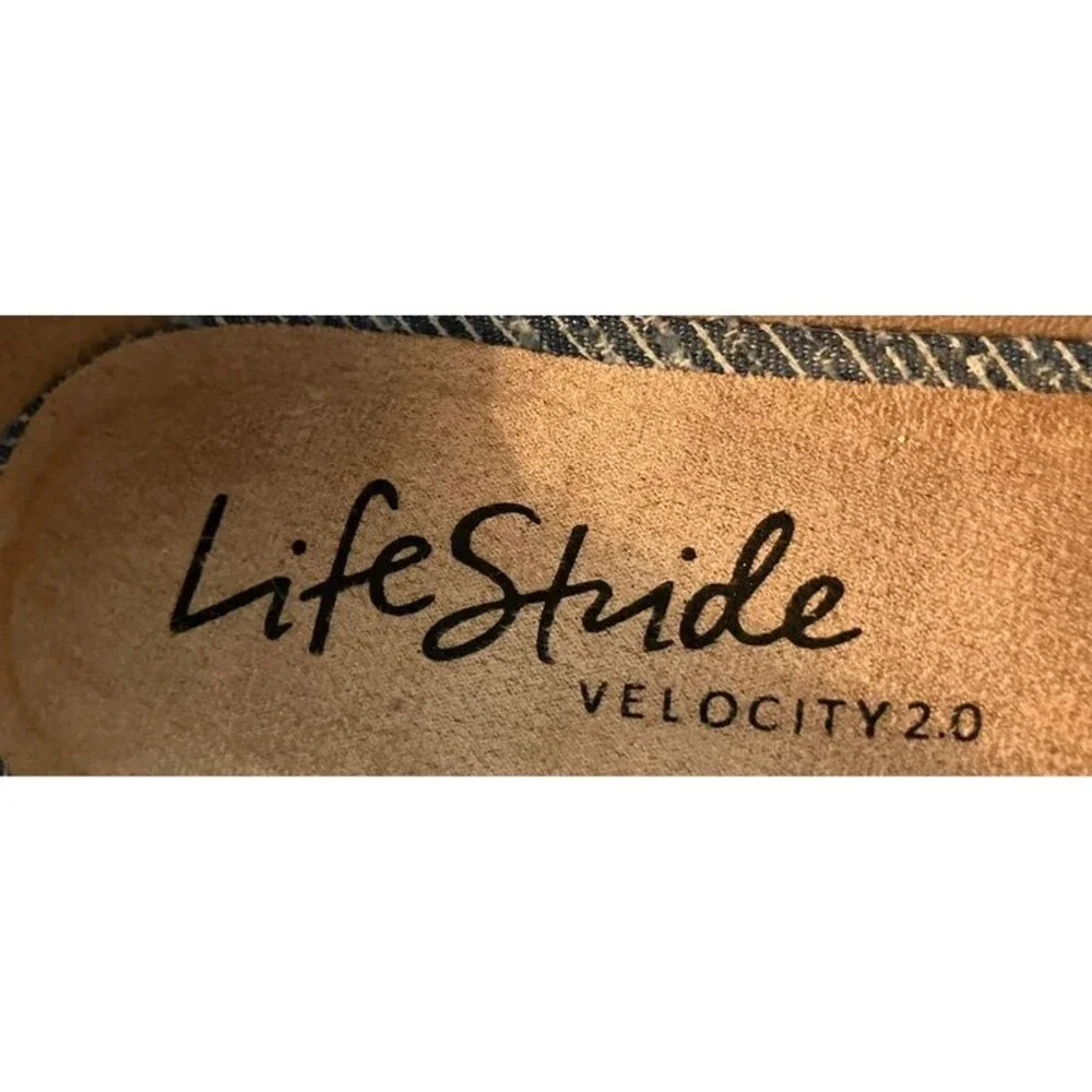 Life Stride blue women’s wedge espadrilles size 9.5